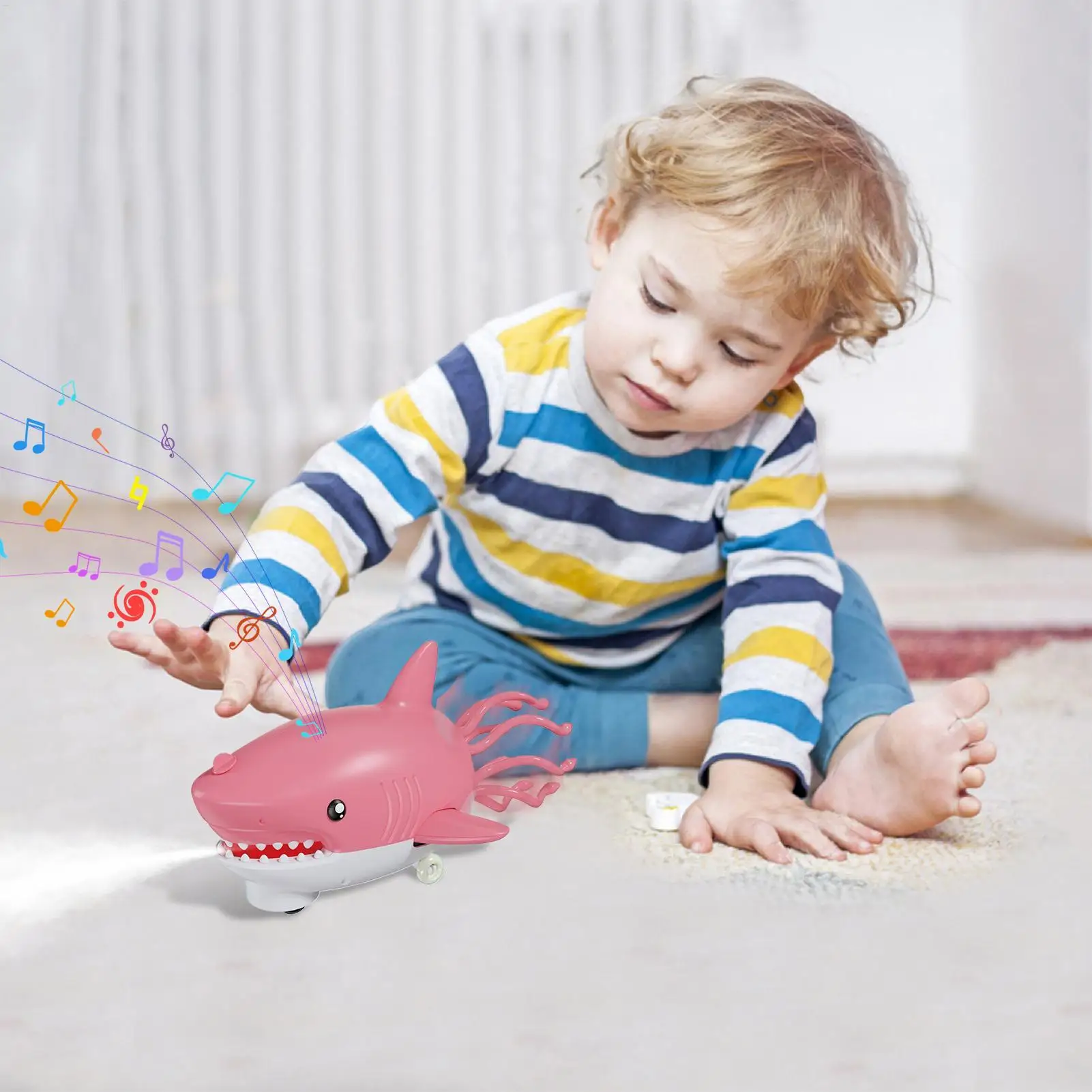 Dancing Shark Toy Light-Up Spray -Proof Doll Animal Soother Toy For Family Kids Boy Party Indoor Kindergarten Home Birthday