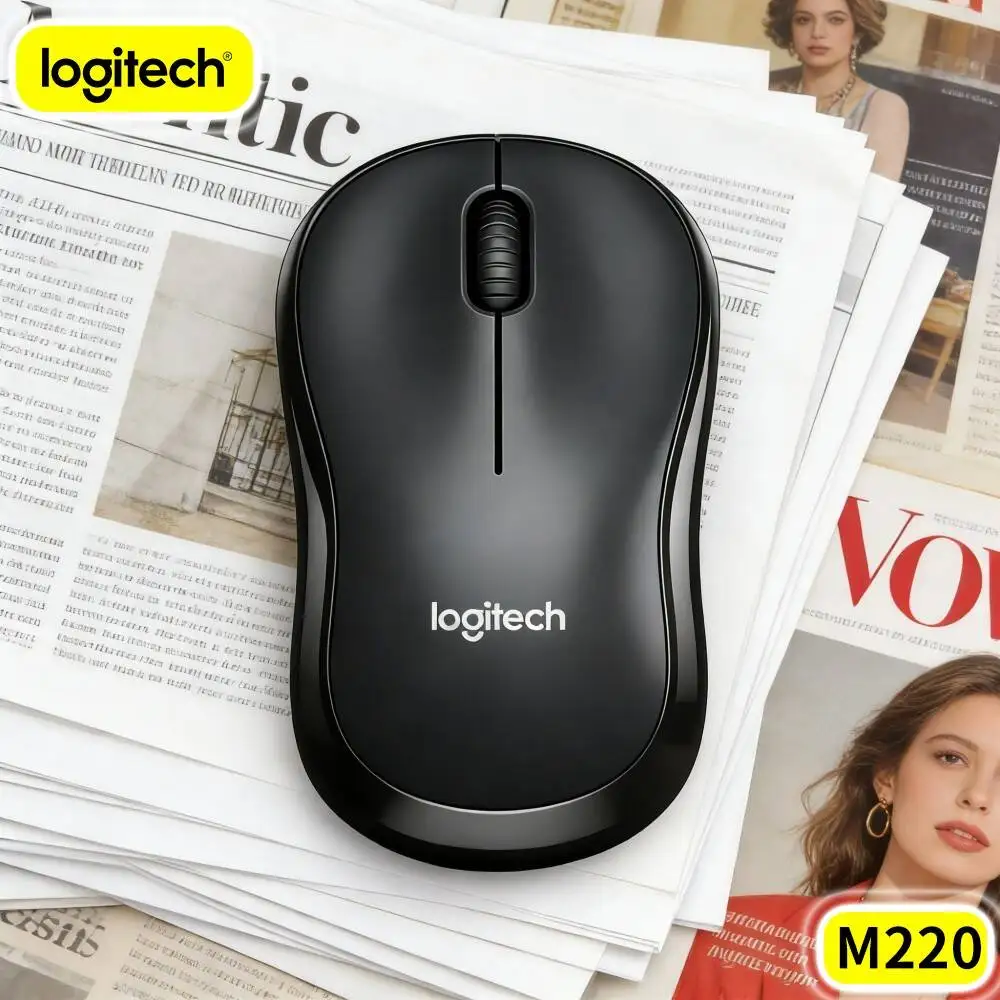 Logitech M220 2.4G Silent‑Click Wireless Mouse Portable Compact Build 1000DPI Sensor For Home Office Desktop Notebook PC