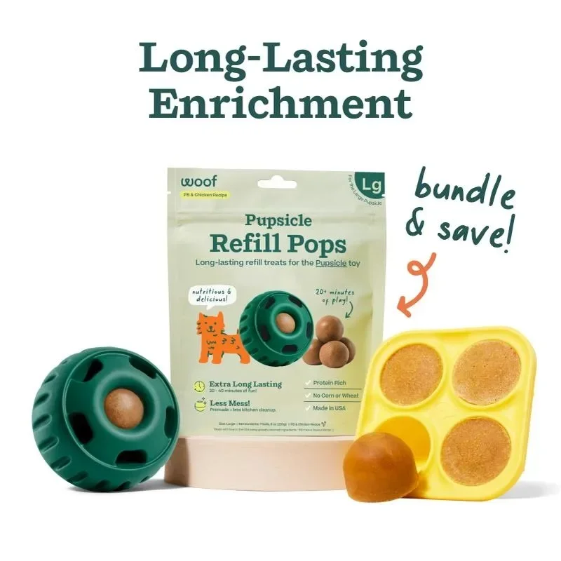 Woof Pupsicle - Refillable Chewtoy Treat Dispenser- Starter Pack