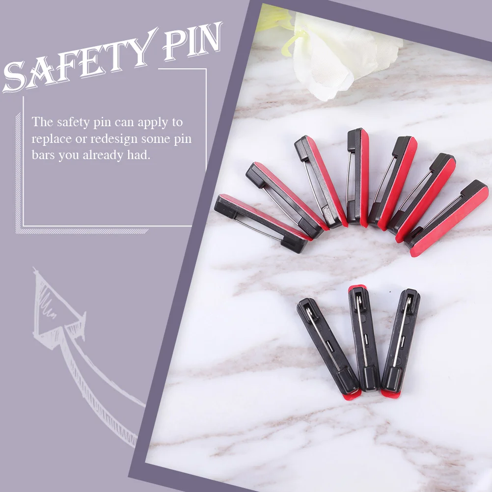 60 Pcs Pin Name Tag Safety Holder Badge Corsage DIY Adhesive Self-adhesive Plastic Worker Number