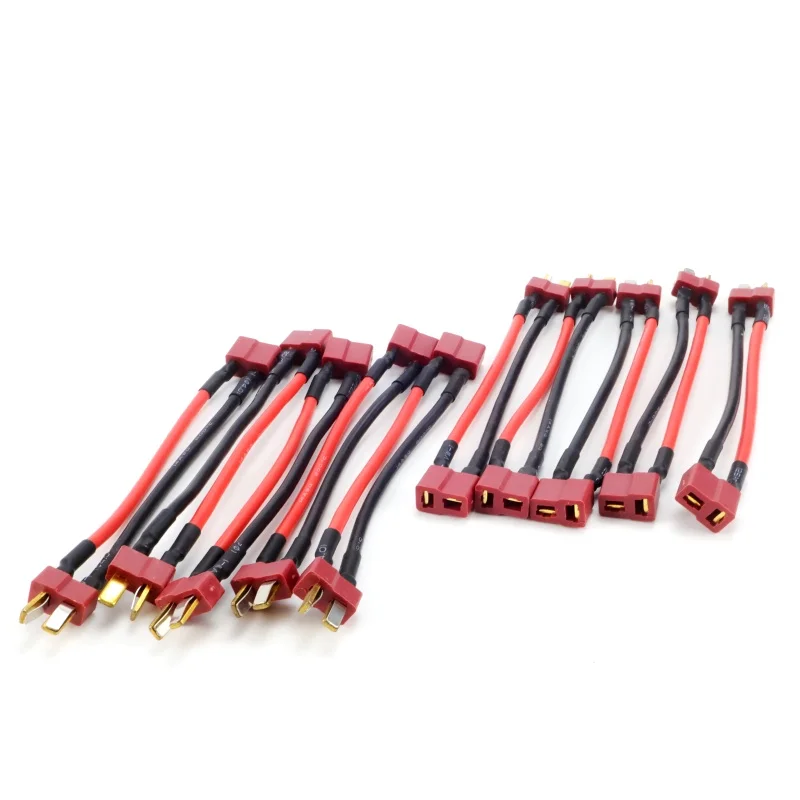 

5/10 шт. Набор Т-образных разъемов к Т-образной вилке «папа/гнездо» Кабель Т-образный разъем 10 см 14AWG Мягкий силиконовый провод для RC Quadcopter Li-Ion Battery