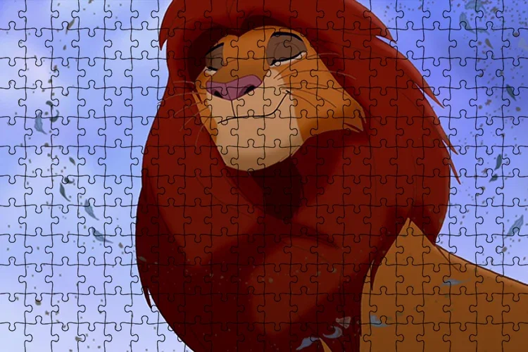 300/500/1000 Pieces of Wood Simba Lion King Disney Cartoon Handmade Puzzle Puzzle Game, Holiday Gift Decoration Preferred