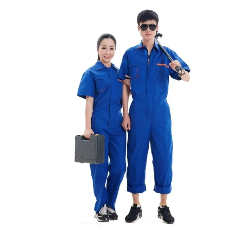 Arbeitsoverall Kurzarm Männer Frauen Schutzoverall Mechaniker Auto Arbeitskleidung Uniformen Sommer Übergröße