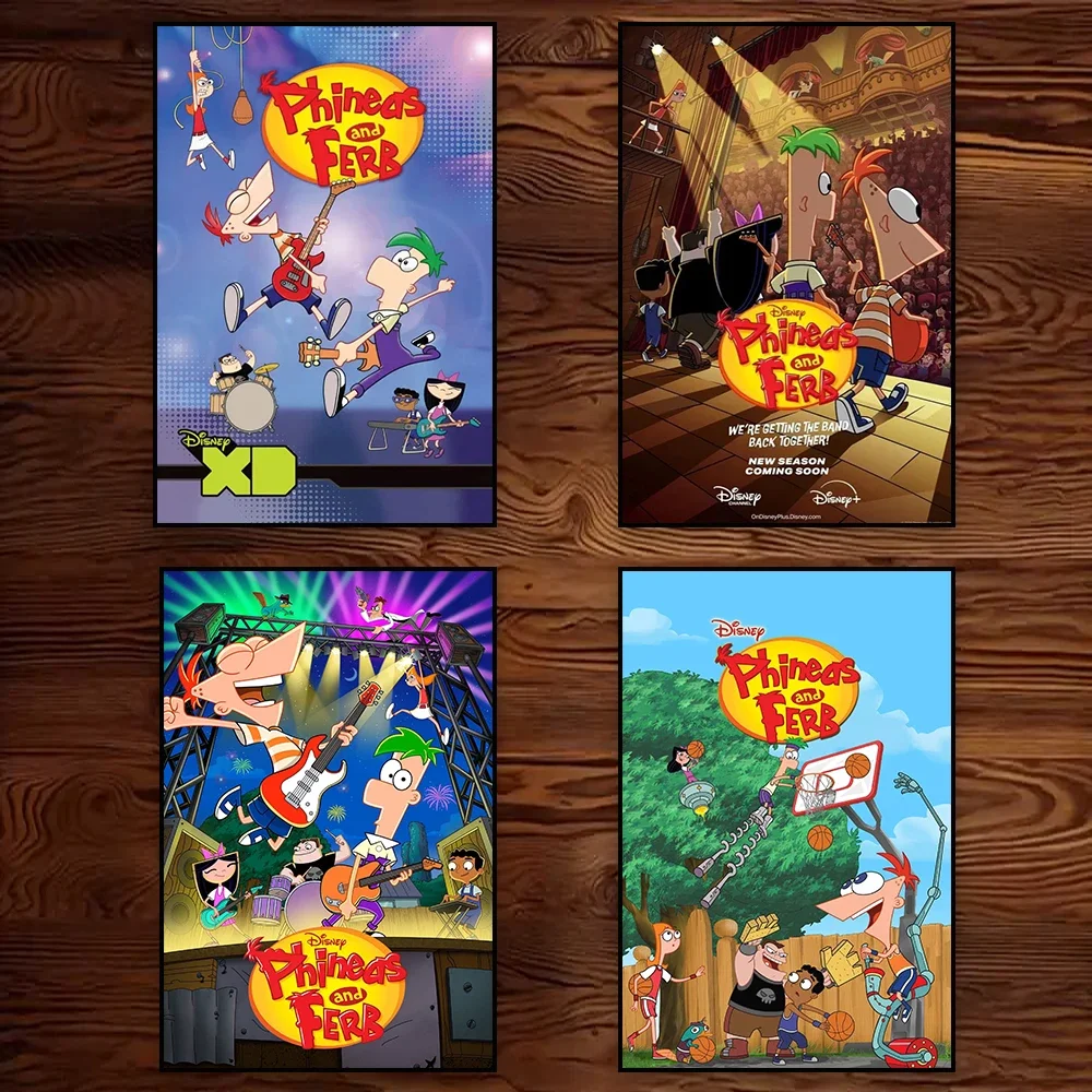 

Phineas and Ferb Movie Canvas Painting Cartoon Film Phineas and Ferb Prints Phineas and Ferb Film Poster Kids Bedroom Decoration