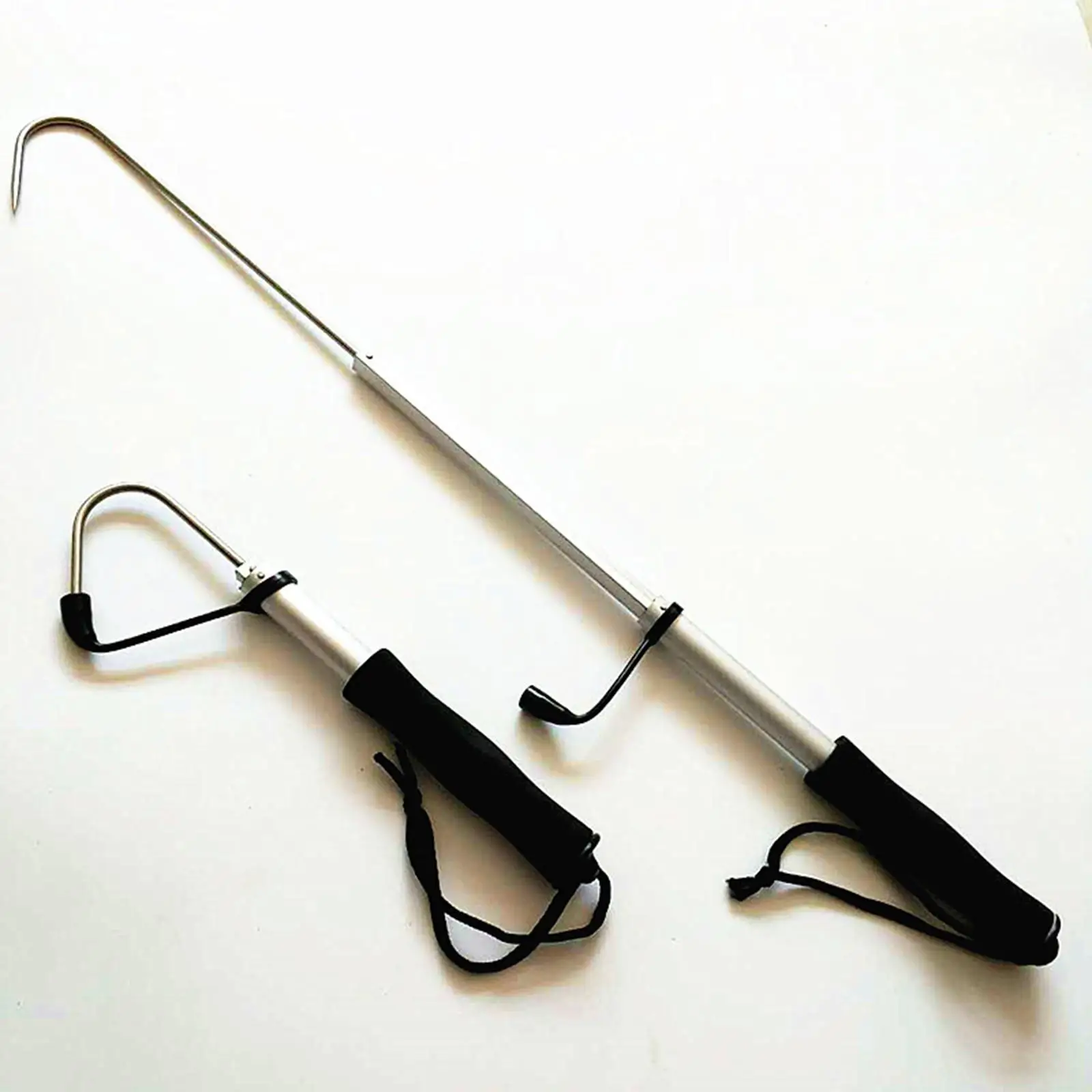 gaff-de-pesca-com-gancho-de-aco-inoxidavel-capa-protetora-e-cabo-de-aluminio-ajustavel-–-acessorio-essencial-para-barco-e-pesca-maritima