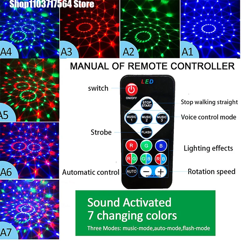 LED Mini Luz de Palco Laser com controle remoto, Luz de Palco, Família-Style, Bar, KTV, sala privada, Magic Ball, Novo