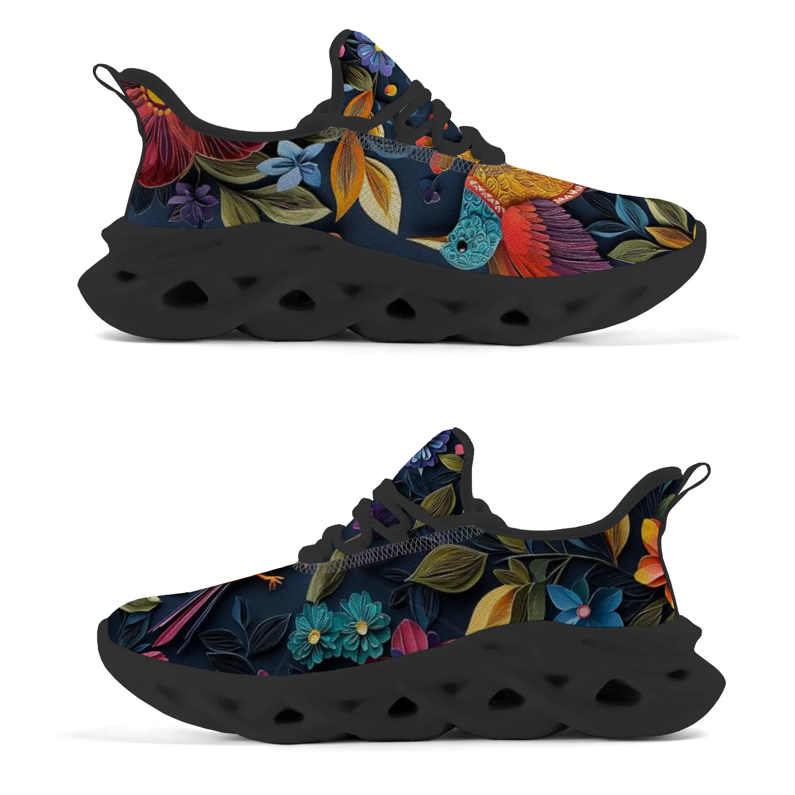 Zapatos Deportivos Casuales para Mujer con Estampado Floral y Pájaro para niños y niñas, Zapatos Ligeros para Caminar y Correr, Cordones de Malla