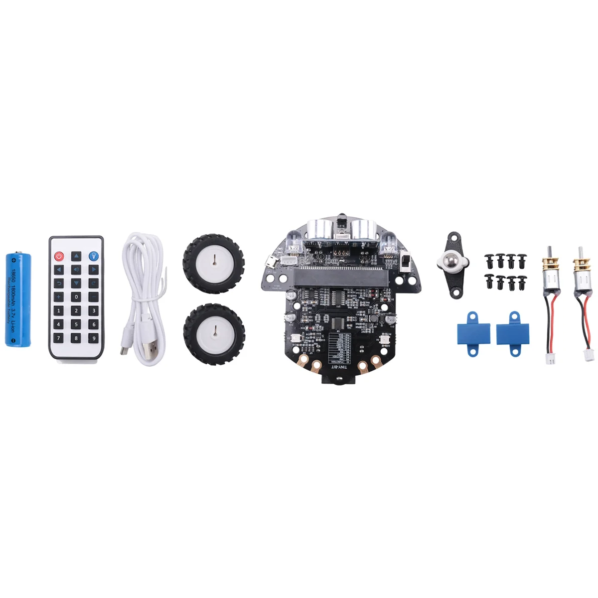 Robot Programmable Robotic Kit Based on BBC Microbit V2 and V1 for STEM Coding Education with Chargeable Battery(A)