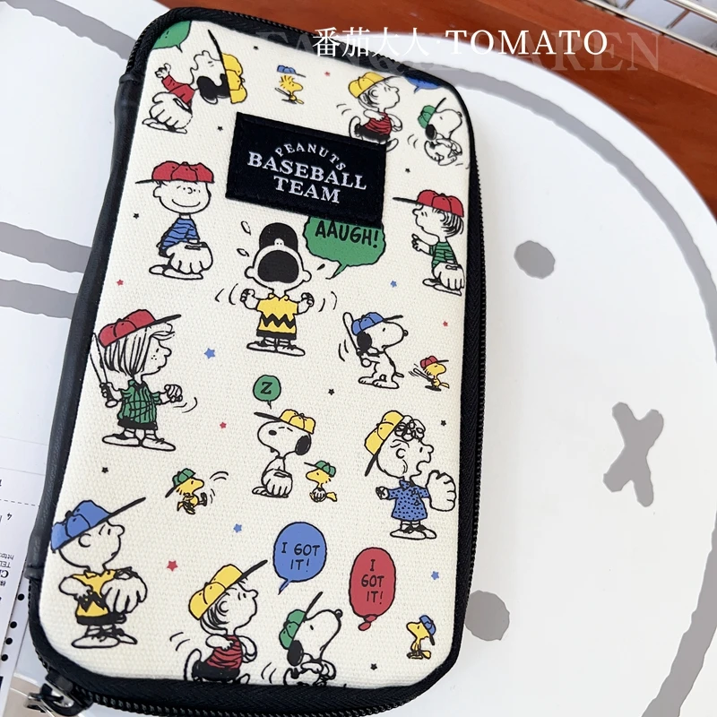 

19 * 11Cm Japan Snoopy Color Drawing Cute Mobile Phone Bag Passport Clip Bag Travel Storage Bag Student Pencil Case Kawaii Toy