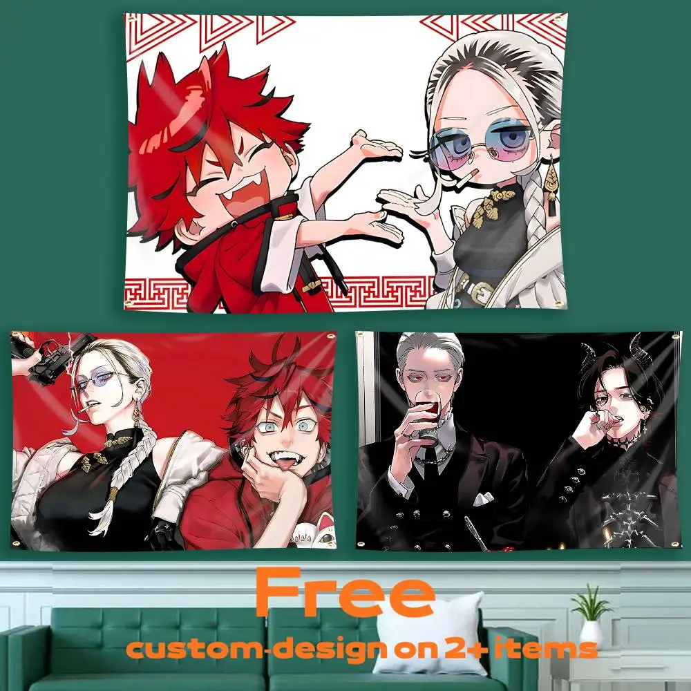 Manga G-Gokurakugai Official Art Flag Tapestry Banner for Bedroom Living Room Outdoor Camping Custom Supported