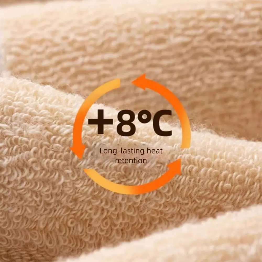 Cute Cartoon Bear Thermal Socks Thickened Breathable Warm Socks Terry Lining Winter Warm Mid-Crew Cozy Socks