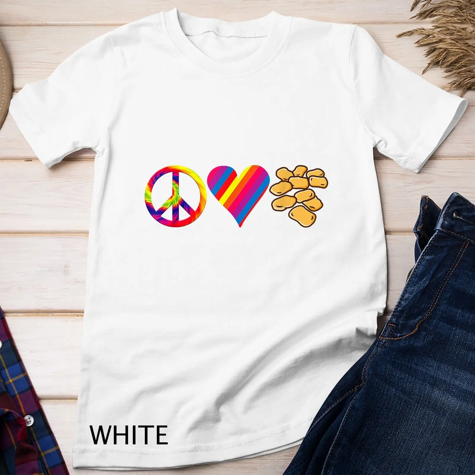 Peace Love And Chicken Nuggets funny Fast Food Unisex T-shirt