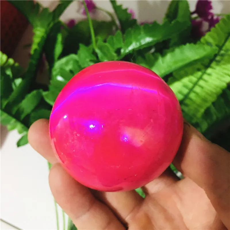 55mm natural crystal nitrite crystal electroplated red balls for home decoration
