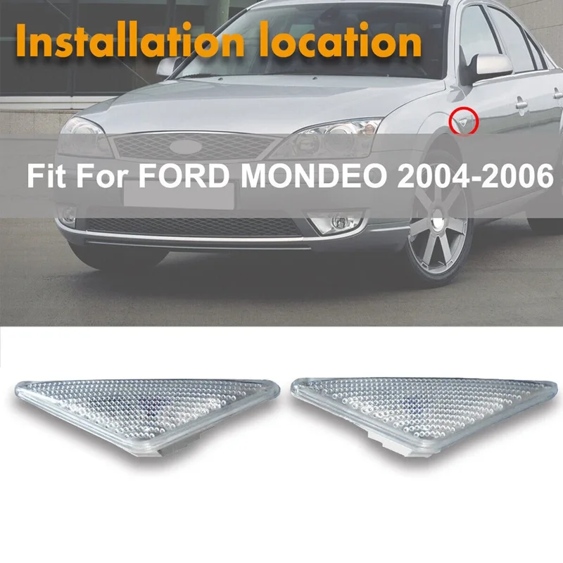 The side marker light and turn signal lens for the fender trim is suitable for Ford MONDEO models from 2004 to 2006