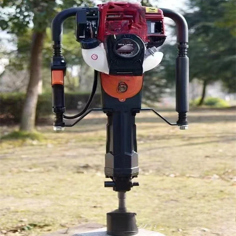 Pile planting machine Flood control guardrail Pile driver Garden pile planting machine Two-stroke four-stroke