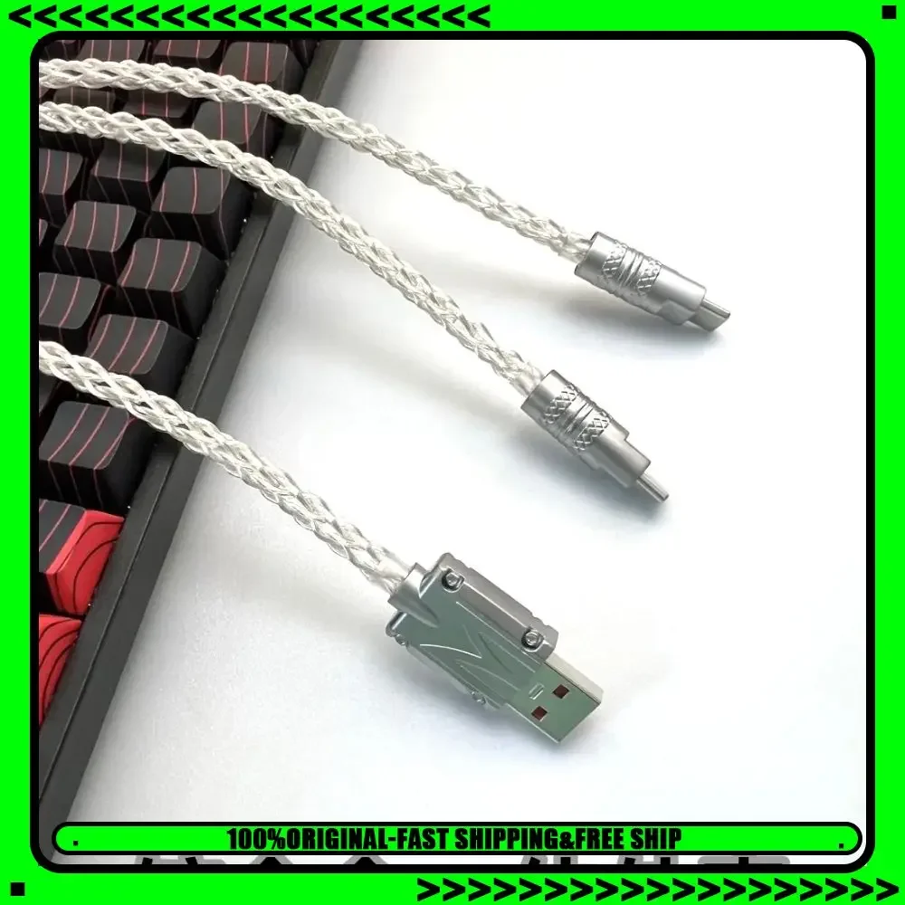 8k Magnetic Control Lighting Supports Dual 1 in 2 Type-C Magnetic Axis Keyboard Cable Mechanical Keyboard Cable Usb to Type C