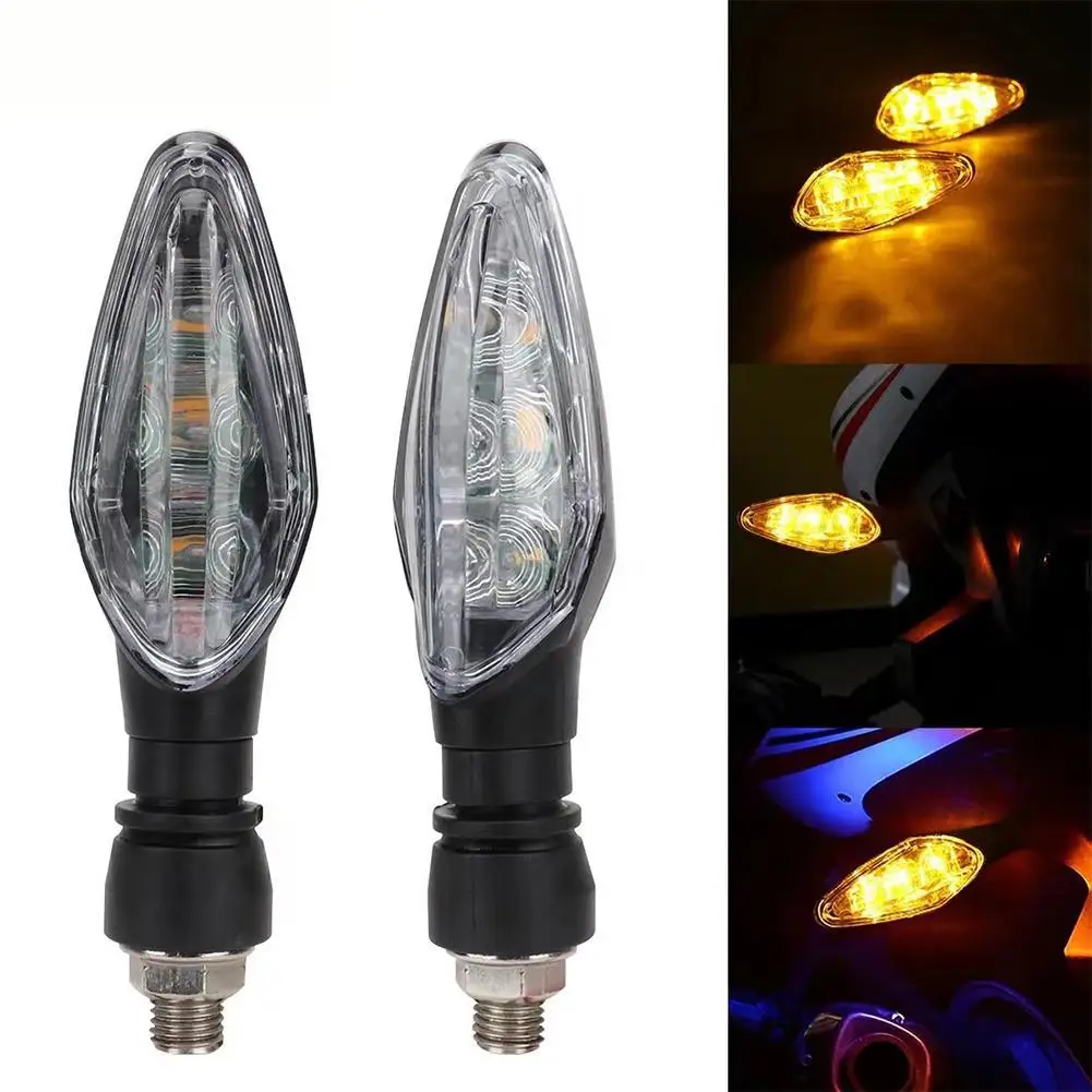 

2Pcs Motorcycle Turn Signal Light Amber Blinker Indicator Waterproof Scooter Warning Rear Tail Lights Running Lamp Lighting