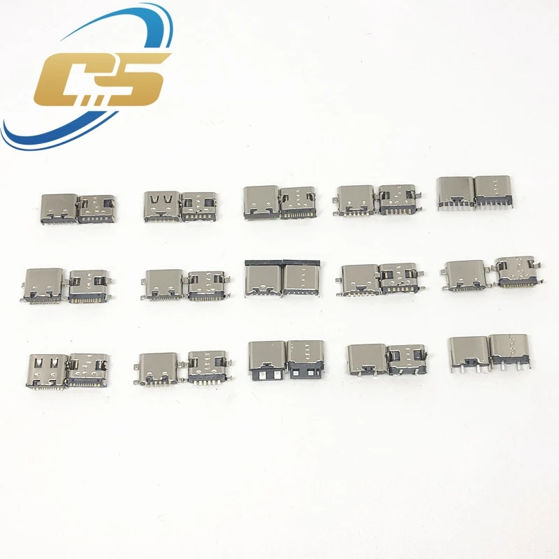 150 Piezas/Caja 15 Modelos Conectores de Carga Tipo-C Mezcla 6Pin y 16Pin para Reparación de Teléfonos y Productos Digitales 3