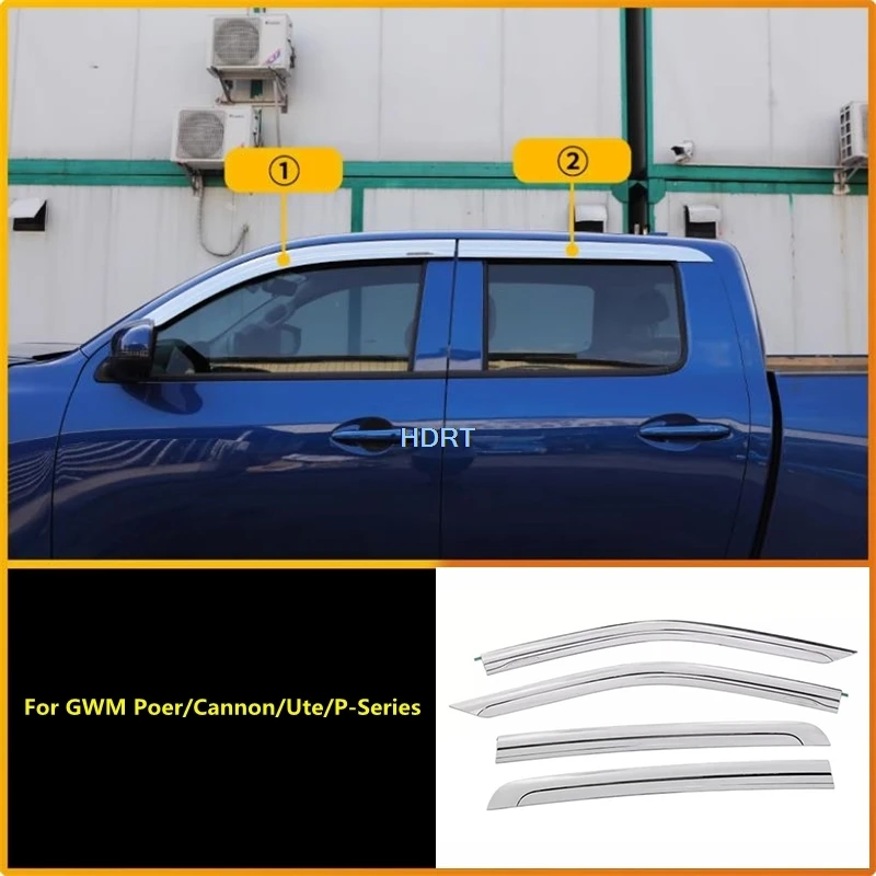 

Для GWM Poer/Cannon/Ute/P-Series 2019 + автомобильный стиль, дефлектор бокового окна, козырек от солнца и дождя, защита от атмосферных воздействий, аксессуары