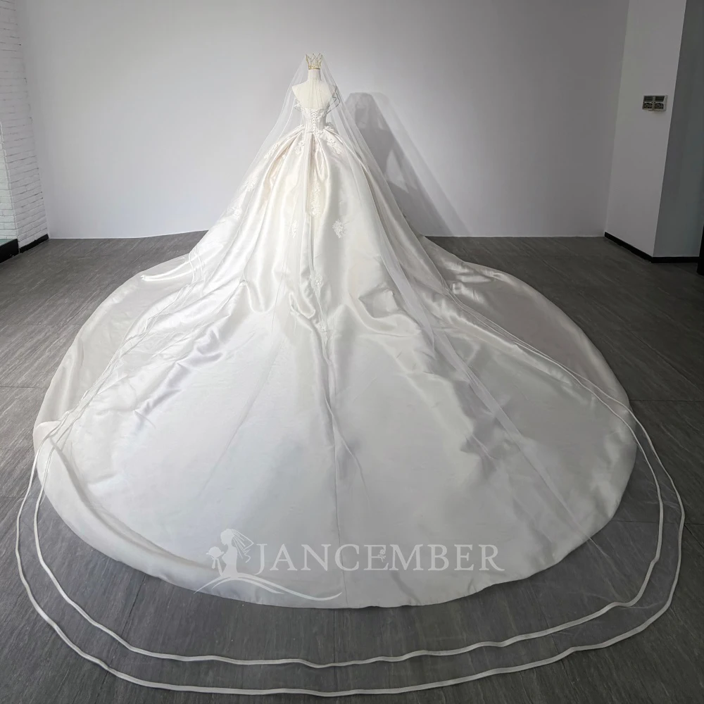 Customized Strapless Modern Minimalist Wedding Dress With Sleeveless Limited Time Satin Ball Gown Vestido De Noiva