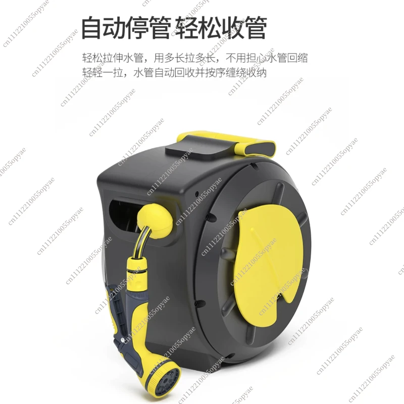 Retractable Garden Water Pipe Reel Automatic Recycling Storage Rack Courtyard Water Gun Irrigation Sprinkler Home Watering Set