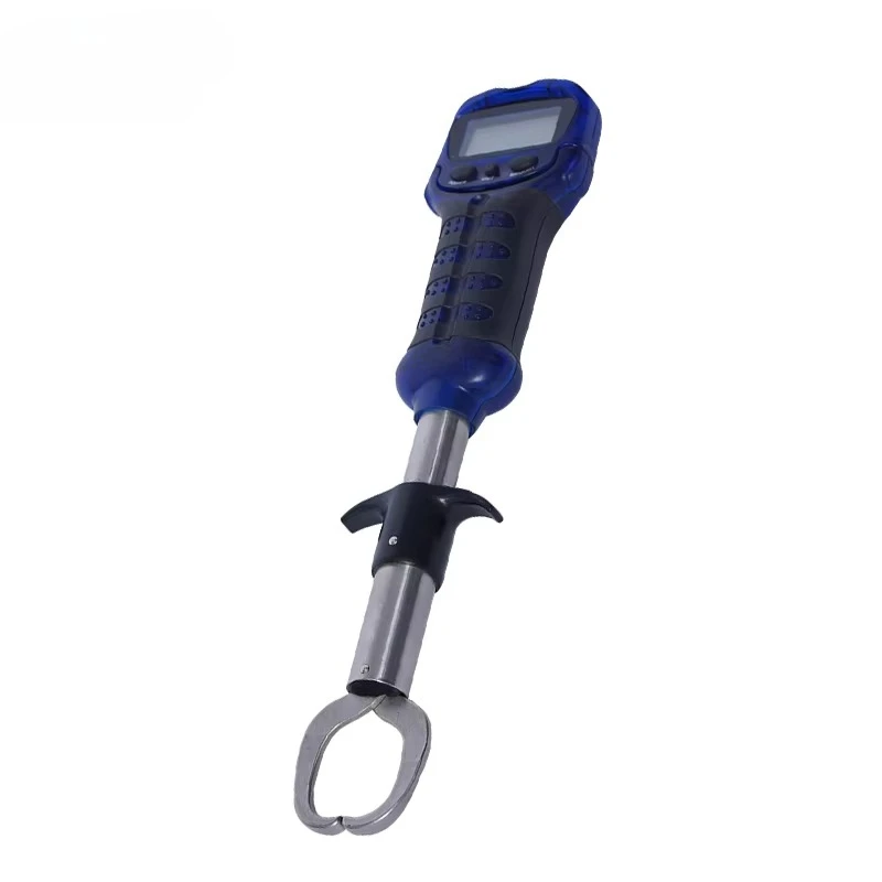 -GP14B Stainless Steel Portable Fishing Grabber & Lip Grip with Digital Weight Scale 60LB Capacity Grey & Blue