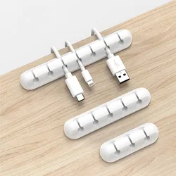 Desktop Tidy Management Clips Cable Holder For Mouse Headphone Wire Organizer Cable Organizer Silicone USB Cable Winder