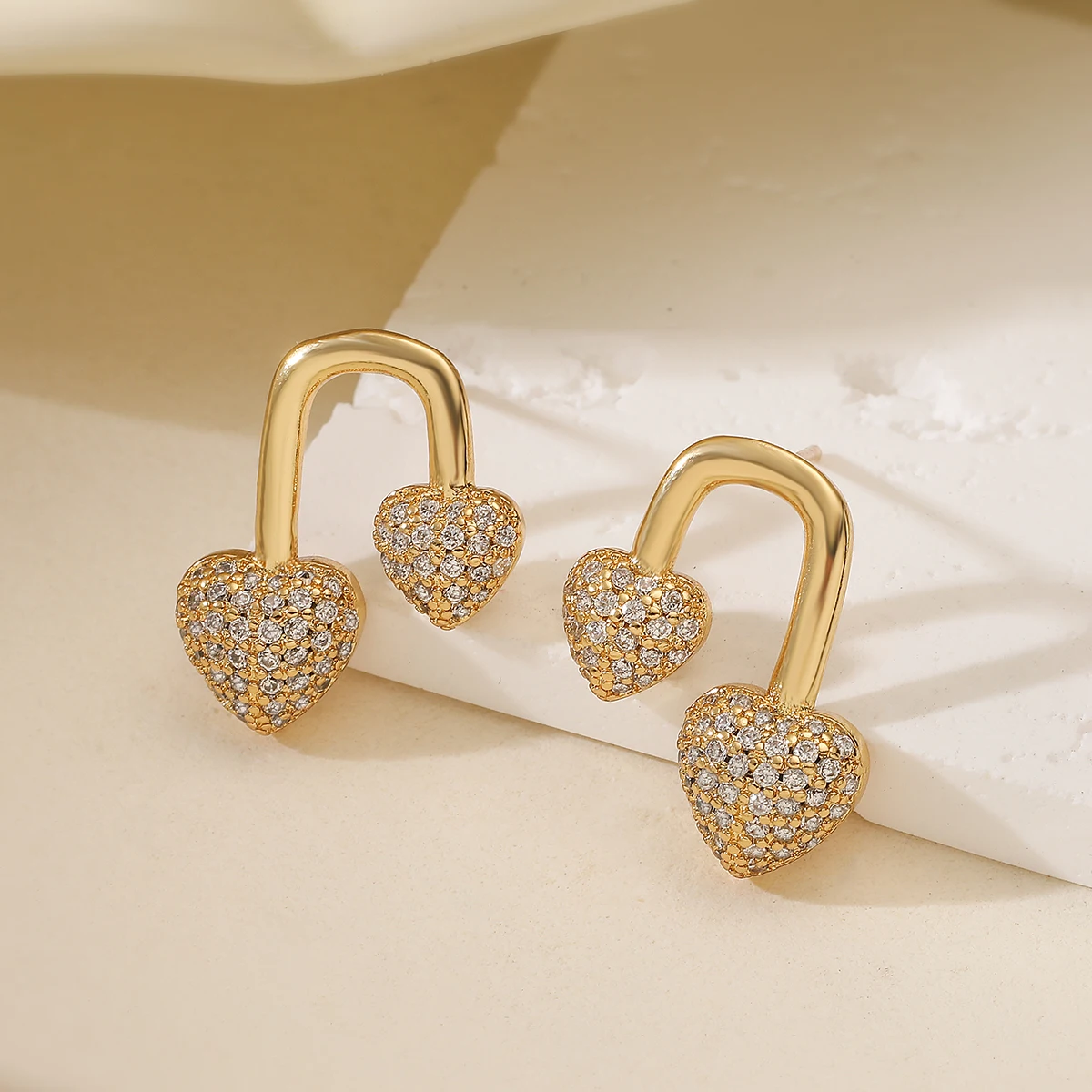 NEWBUY 2025 موضة جديدة الذهب اللون 3 نمط هندسي الشكل وأقراط للنساء لامعة AAA تشيكوسلوفاكيا البطانة النحاس مجوهرات #3