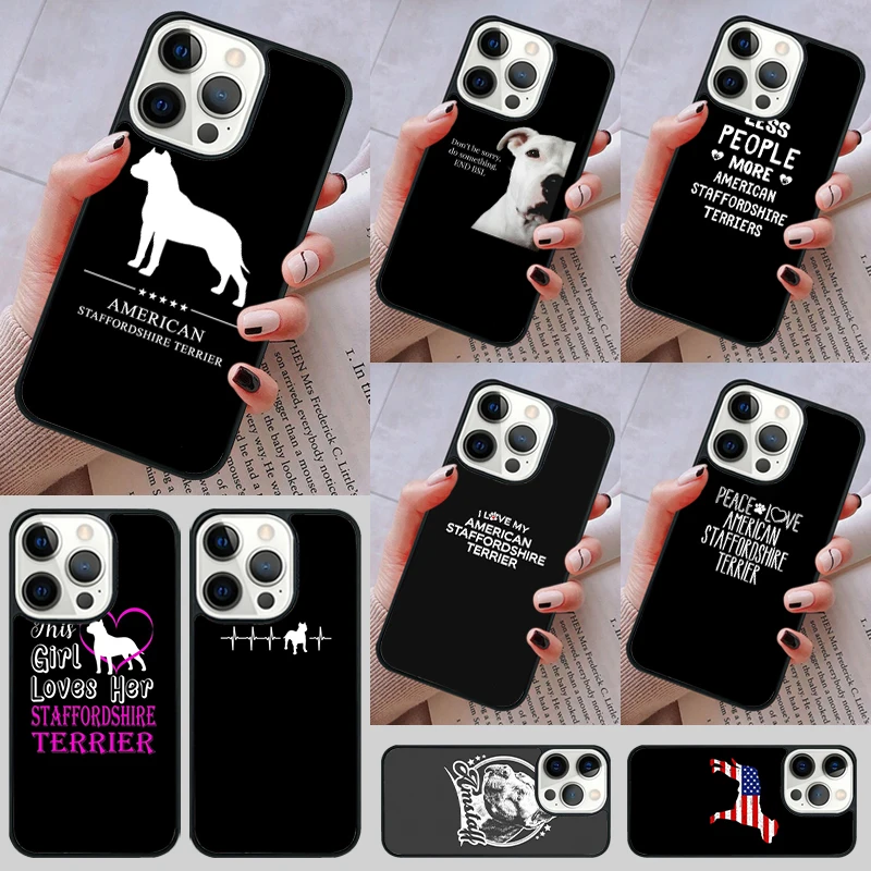 American Staffordshire Terrier Phone Case cover For iPhone 14 13 15 16 Pro Max Coque 12 11 Pro Max For Apple 8 PLUS 7 6S XS