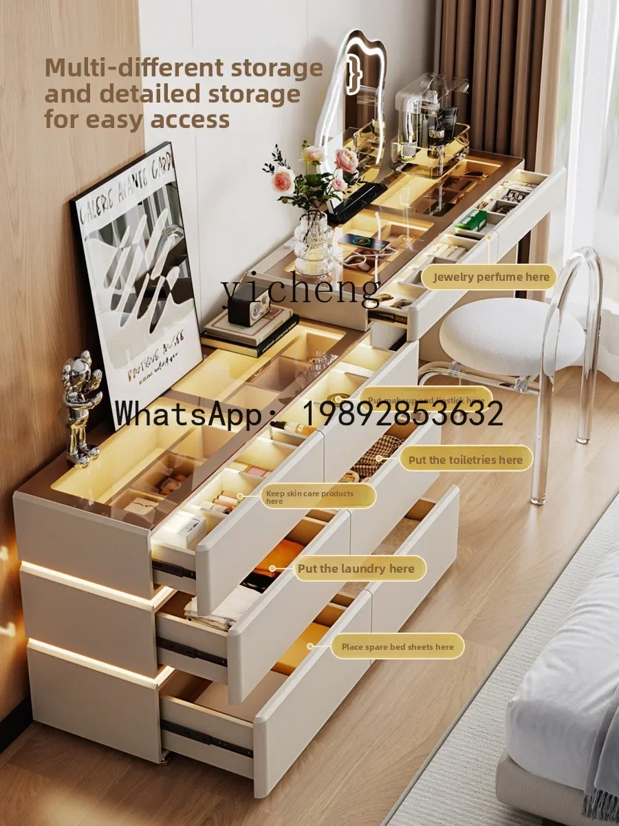 G1  minimalist chest cabinet dresser integrated retractable dressing table ultra-thin storage cabinet
