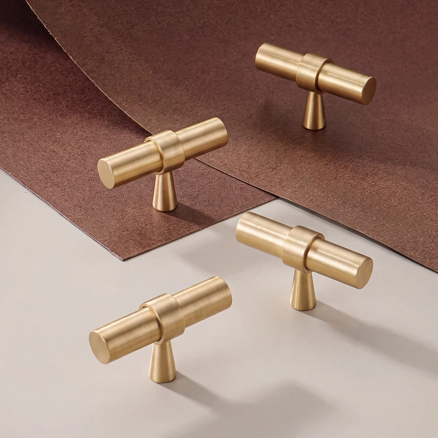 DOOROOM Solid Brass Furniture Handles Cabinet Door Handles Home Wardrobe Drawers Dressing Table Pull T bar