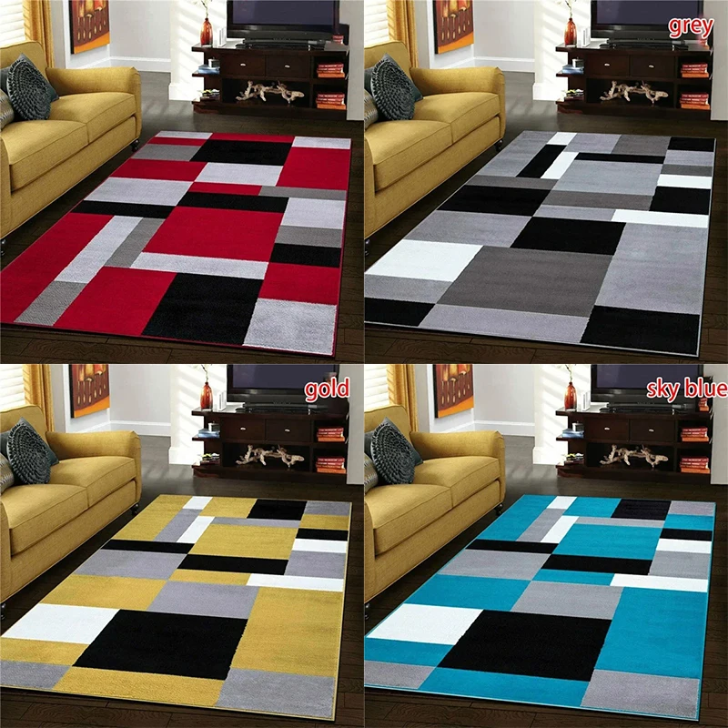 Nordic geometric square carpet home decoration living room luxury sofa table large area carpet bedroom non-slip floor mat
