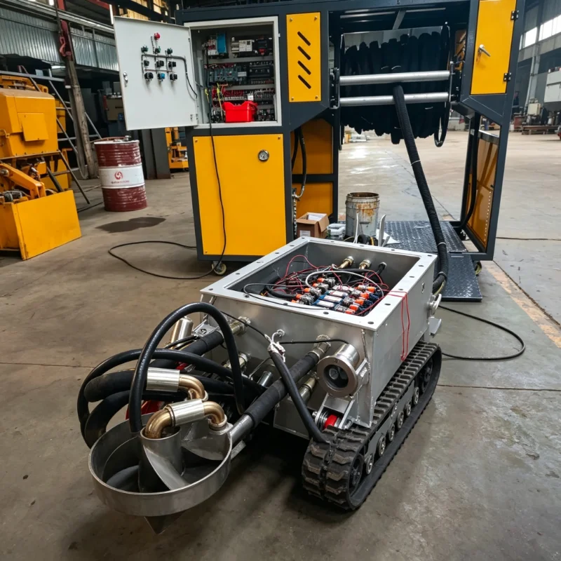 Customized Crawler Dredging Robot Zero-Human-Entry Dredging Robot for Toxic Sludge Cleanup in Industrial Settling Ponds