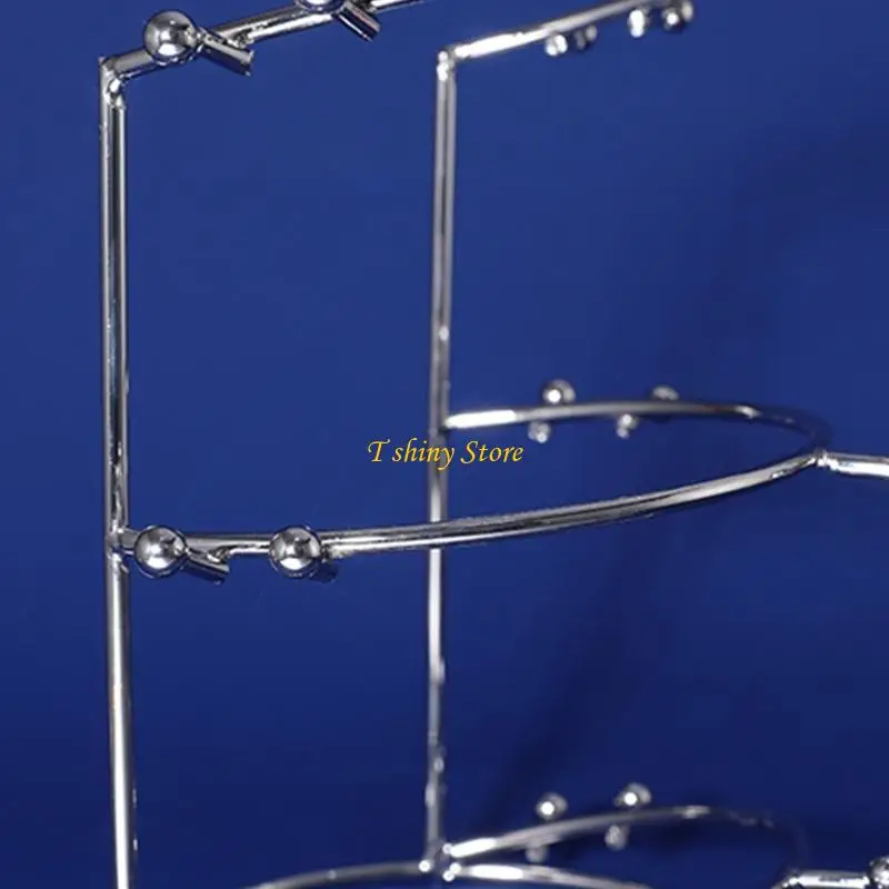 N58F 3-Tiers Crown Display Stand Crystal Bridal Headdress Holder Storage Rack Bracket for Dressing Tables and Countertops