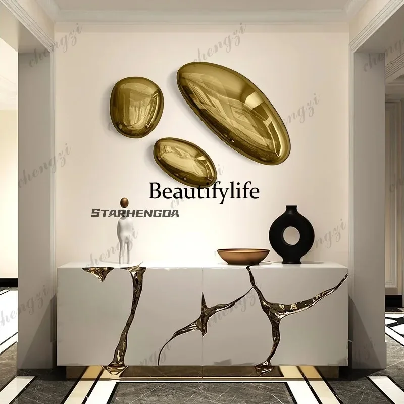 M138 TTT Stainless steel water drop cobblestone mirror, wall decoration, soft decoration for hotel, restaurant, office, sofa, ne