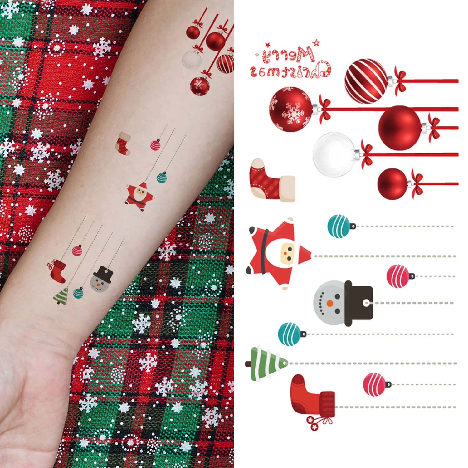 40Sheets Christmas Temporary Tattoo Stickers, Cartoon Christmas Style Series(250 Patterns),Party Makeup Waterproof Tattoo