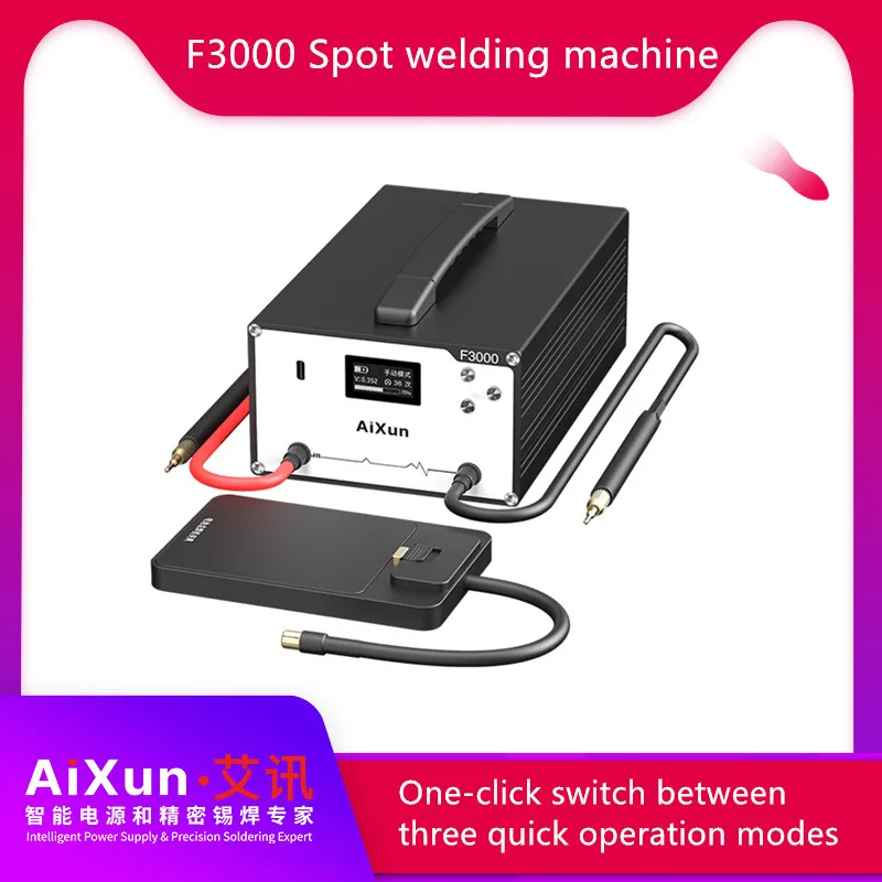 

Aixun F3000 Farad Capacitor Spot Welder 9V 3.0A for Phones Battery Cells Welding Machine with Welding Pen Tip Tool Set