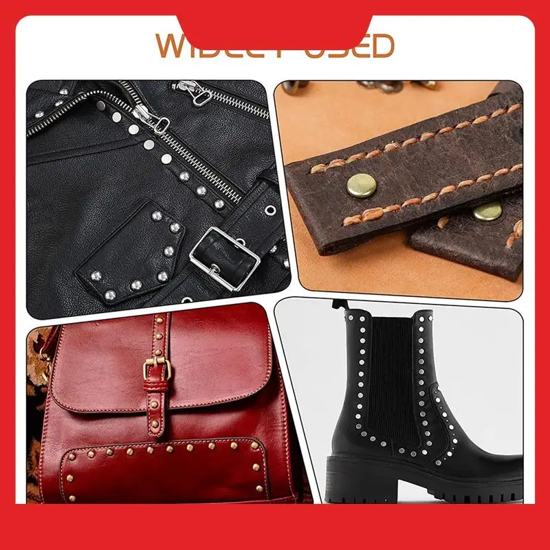 480 Sets Leather Rivets Leathercraft Rivets Tubular 4 Colors 3 Sizes Metal Studs With Fixing Tools For DIY Leather/Craft