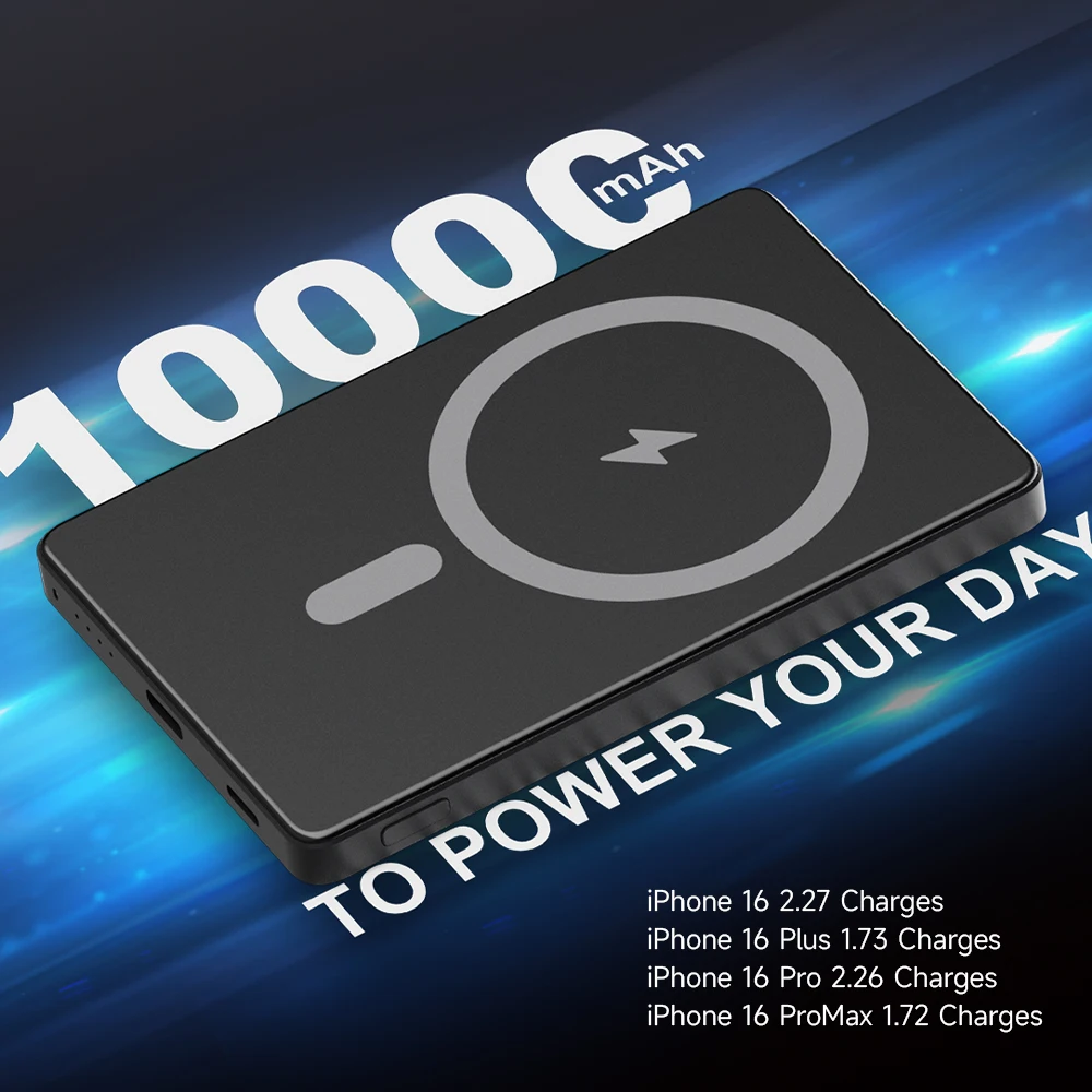 ASTRAUX 10000mAh بنك الطاقة المغناطيسي شاحن لاسلكي سريع لحزمة البطارية المساعدة المحمولة Magsafe آيفون هواوي سامسونج