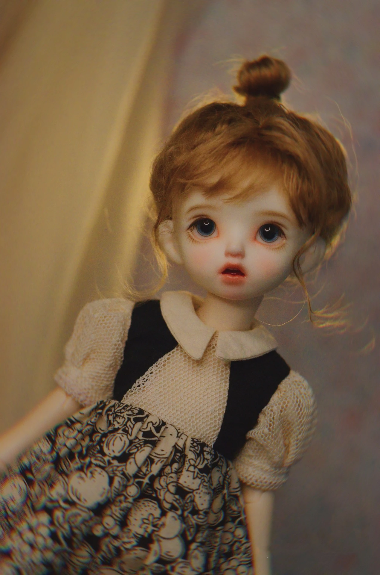 Bjd clothes dress 1/6 30cm Black and white berries skirt (Fit Azone,ICY, JerryB, 1/6 Doll Accessories)