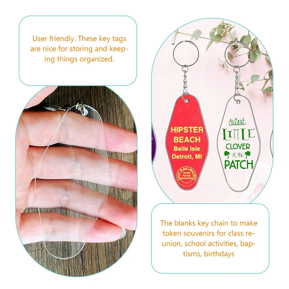 

30 Sets Tags Keychains Acrylic Vintage Blank Jewelry Hanging Identification Tags Luggage Hotel ganization DIY Crafts