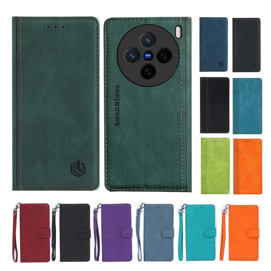 On Vivo X200 Ultra Flip Case For Vivo X200 Pro Phone Cover Vivo Case X200 Pro Mini Leather Shell X200 FE Vivo X200s 5G X 200 bag