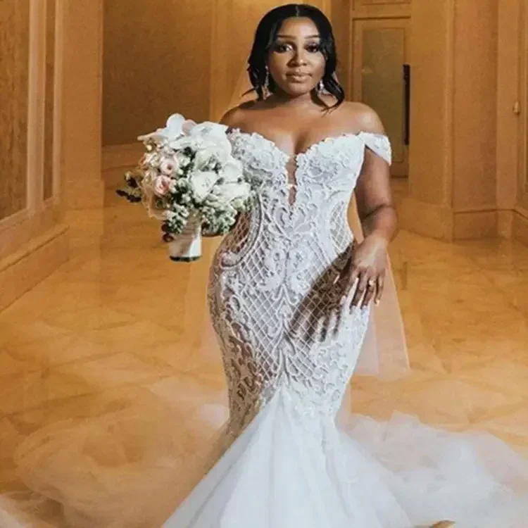 Customized New Designed African Luxury Wedding Dress Fishtail Worn By Brides Mermaid Trumpet Wedding Dresses