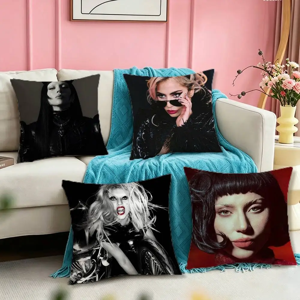 

Cool Lady GAGA Square Double-Sided printed Pillow Case Bedroom Bedside Pillow Sofa Cushion Cover