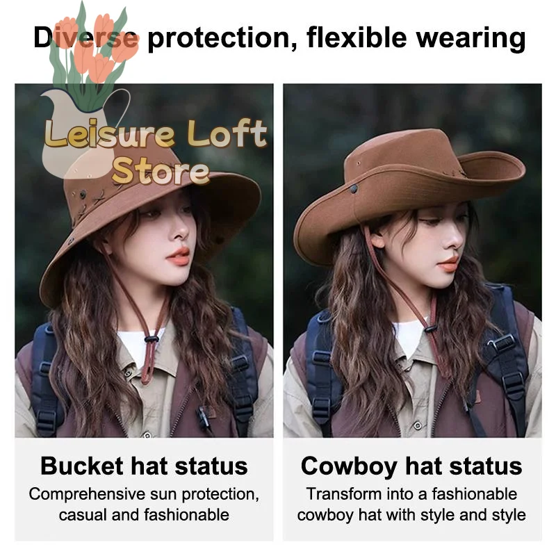 Cowboy Hat Straw - Topi Koboi Pria Wanita, Model Barat,