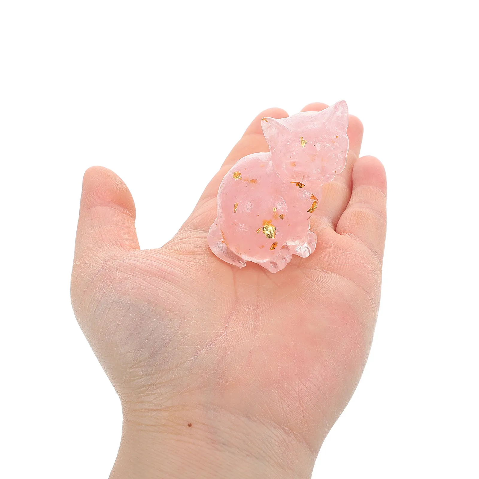 Crystal Resin Cat Sculpture Cute Miniature Tilted Head Car Ornament Home Office Desk Small Animal Statue Bookshelf Decor