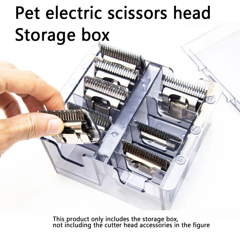 Pet Electric Push Scissors Head Storage Box Shaving Tool Box Parts Organizer Caliper Limit Comb Box for Pet Grooming