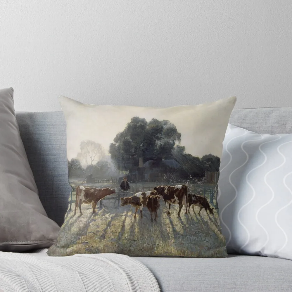 

Elioth Gruner - Spring Frost 1919 Throw Pillow luxury covers Christmas Pillow Covers Christmas Covers pillow