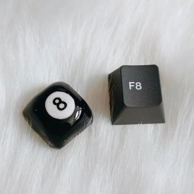 

Новые черные кастомные кейкапы 8 Ball Artisan из полимерной смолы, простые креативные кейкапы для механической клавиатуры, подарок для друзей-мужчин