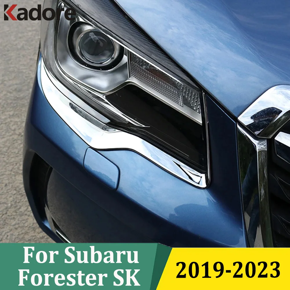 

For Subaru Forester SK 2019 2020 2021 2022 2023 Chrome Headlight Eyebrow Strips Front Head Light Lamp Cover Trim Car Accessories